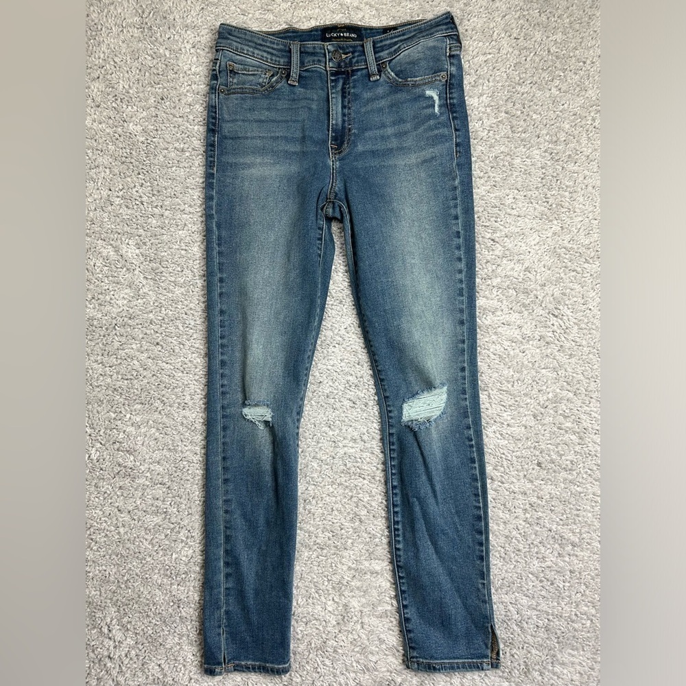 LUCKY BRAND Jeans Womens 4 Ava Skinny Regular Wash Classic Distressed Night Out